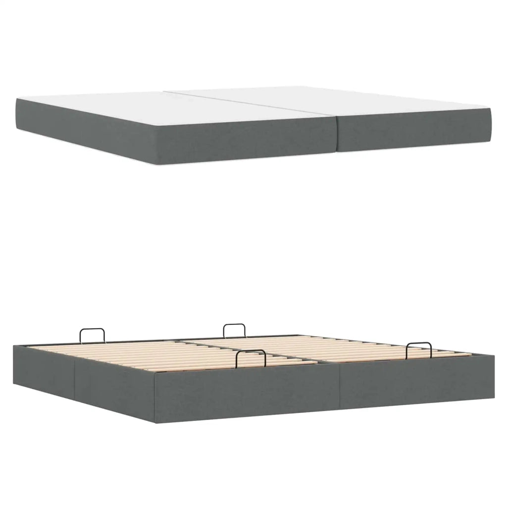 Struttura letto con materasso 2 pcs Grigio Sfumato Tessuto