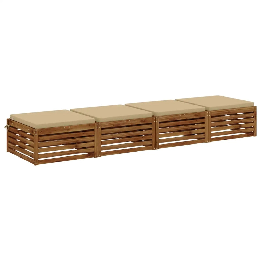 Cuscini per Sedia in 4 Pezzi SOEST 4 pz 100% Poliestere Beige 945018