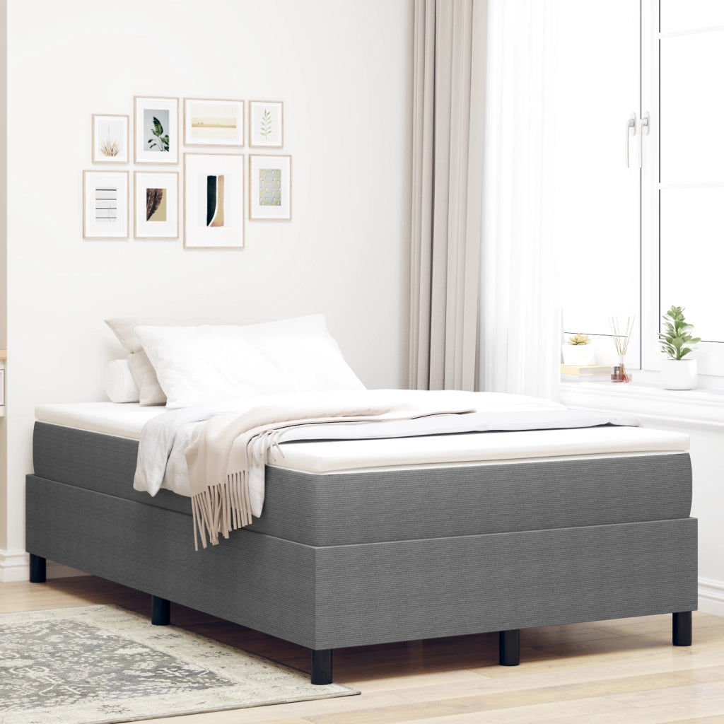 Letto a Doghe Grigio Chiaro 120x200 cm in Tessuto Corduroy