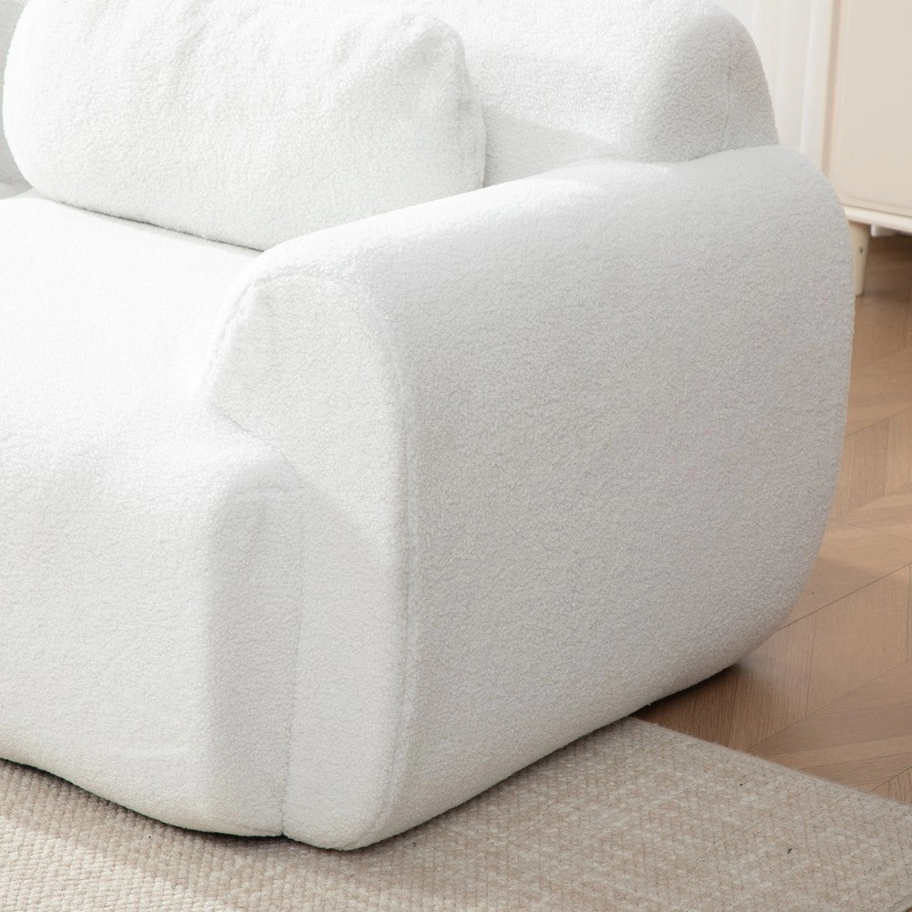 Divano Modulare in Tessuto Chenille ¨C MINIMAL ¨C Avorio, Morbido, Antiscivolo