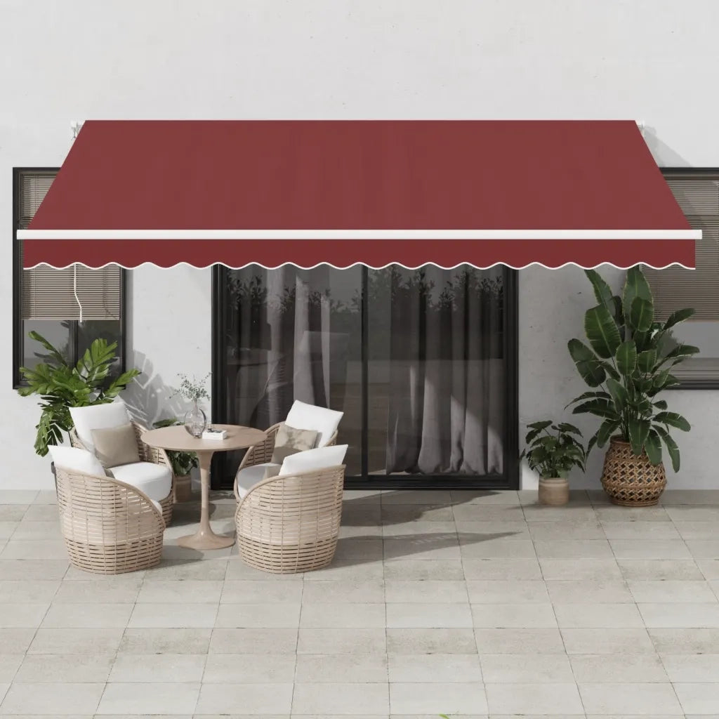 vidaXL Tenda da Sole Retrattile Automatica Bordò 450x350 cm