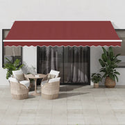 vidaXL Tenda da Sole Retrattile Automatica Bordò 450x350 cm