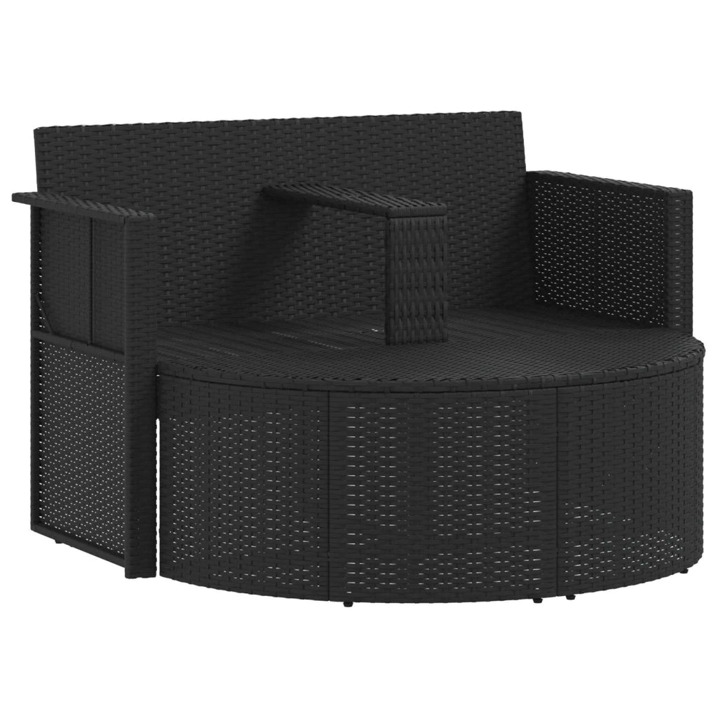 Divano da giardino con cuscino 8 pcs Nero e Turchese polyrattan 42025904