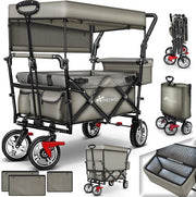 Carrello Portatile con Tetto e Isolante | Carrello da Giardino con Frizione e Tasca Portatile | Ideale per Spiaggia, Campeggio e Shopping