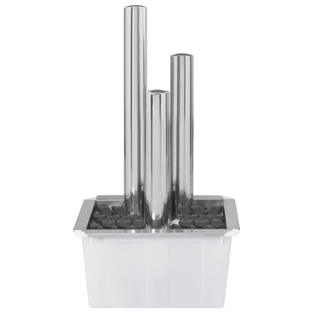 Fontana da Giardino Argento 48x34x88 cm in Acciaio Inox 48090