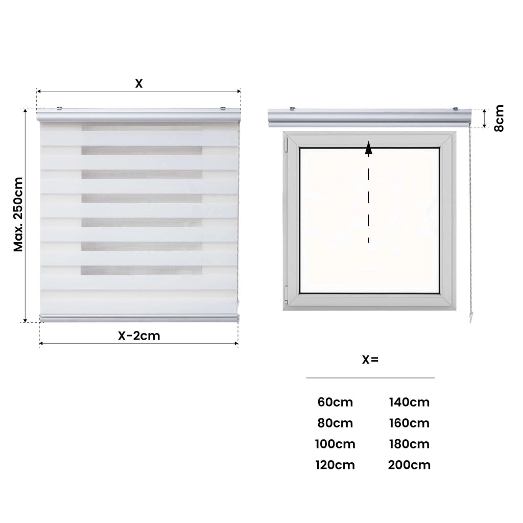 Tenda a Rullo giorno / notte Premium Con Finiture premium Bianco 180x250 cm