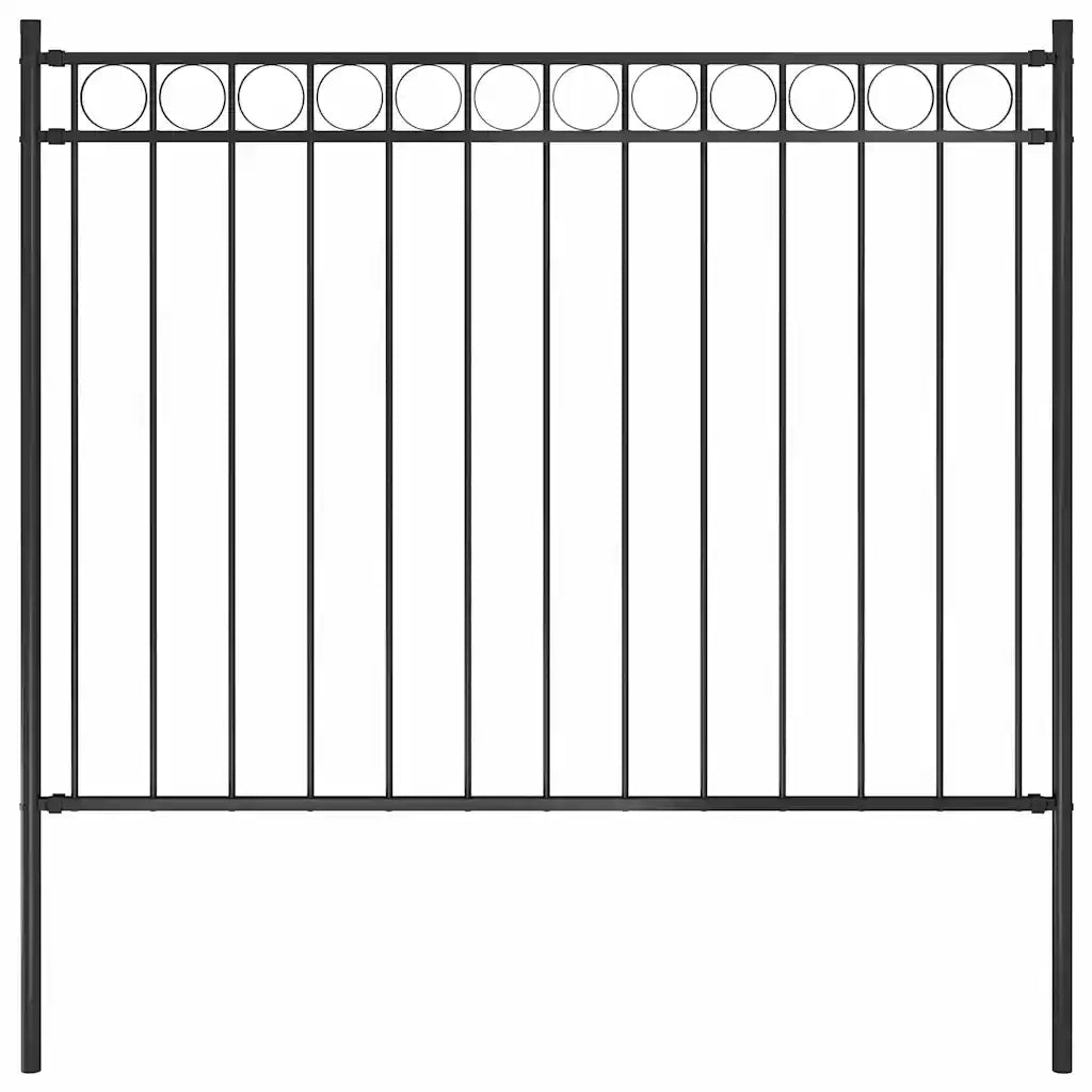 Recinzione da Giardino in Acciaio 1,7x1,2 m Nera cod mxl 6929