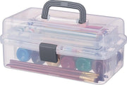 Scatola di archiviazione 9 cassettoni per attrezzi - cassetto per cucito e strumenti - trasparente/grigio 145 x 33 x 19 cm