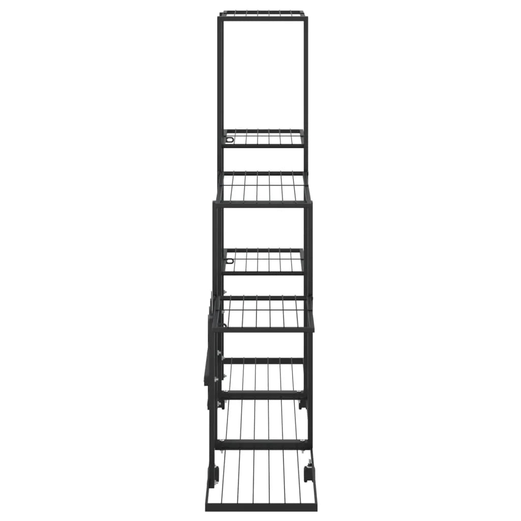 Portavasi mobile portafiori su ruote 94,5 x 25 x 92,5 cm metallo nero 02_0045184