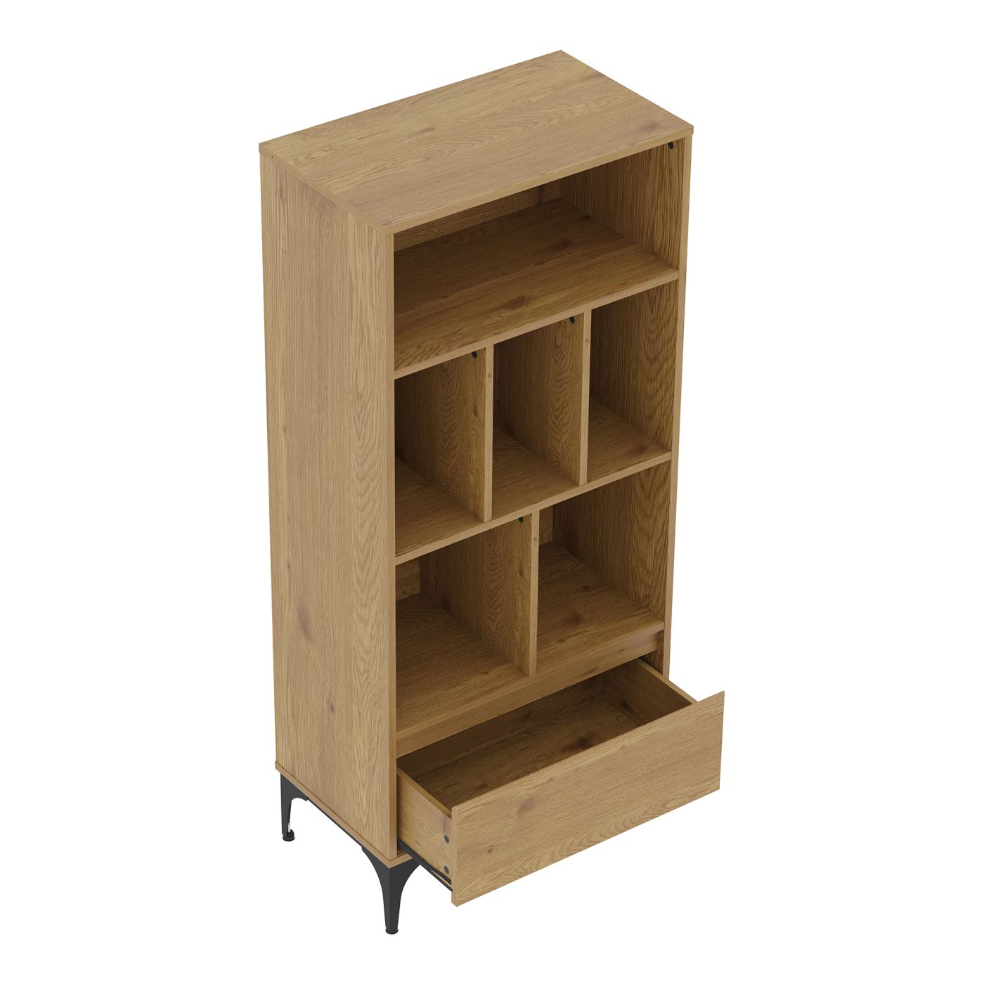 Libreria 137 x 60 x 35 cm effetto rovere scuro 03_0008990