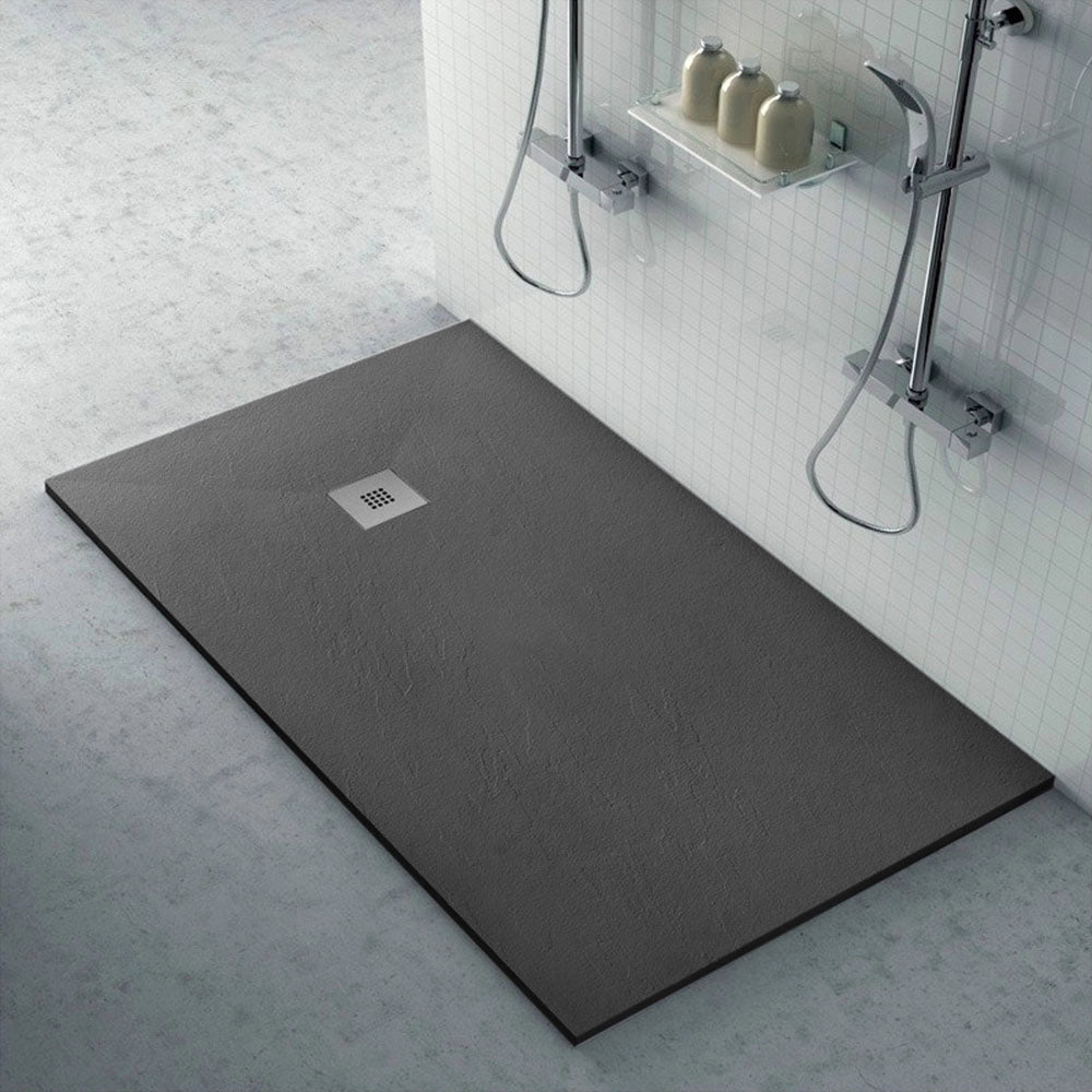 Piatto doccia filo pavimento Karen 80x150 resina pietra antracite