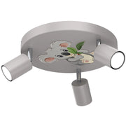 Plafoniera 3 spot orientabili grigia tonda Fun Luminex