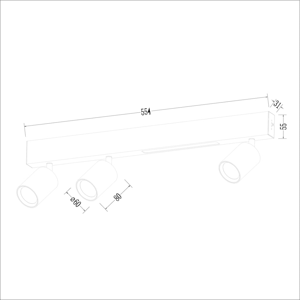 Faretto soffitto moderno 4 luci nero CCT LED 5W Milagro