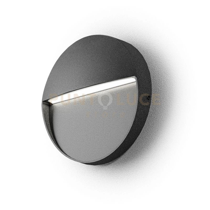 GES983- SEGNAPASSI GRIGIO ANTRACITE A LED 4000K 150LM 3W IP65 D.11CM TONDO