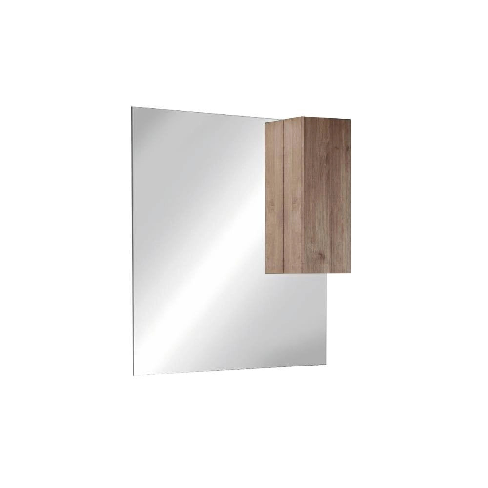 Specchio bagno con pensile e lampada LED Salemi 80x110h colore rovere mercure