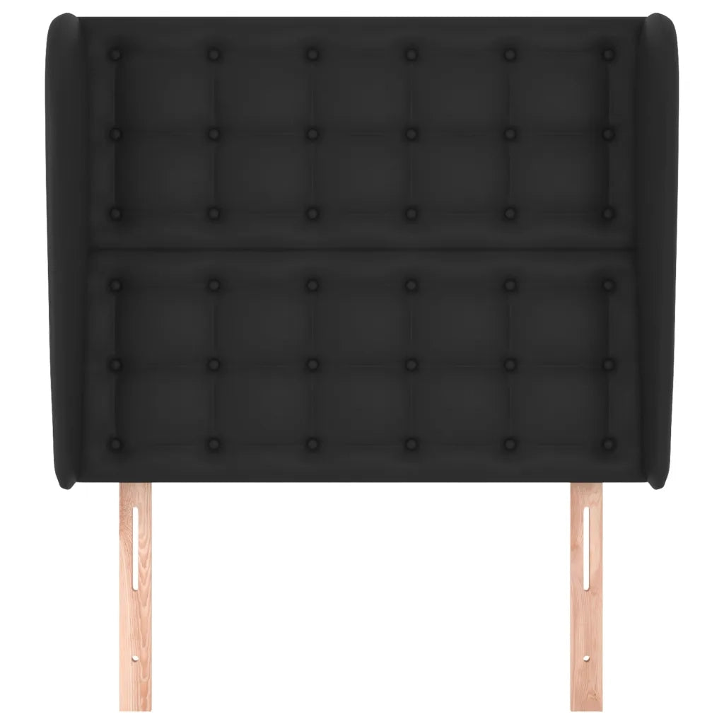 Testiera ad Orecchio Nera 103x23x118/128 cm in Similpelle