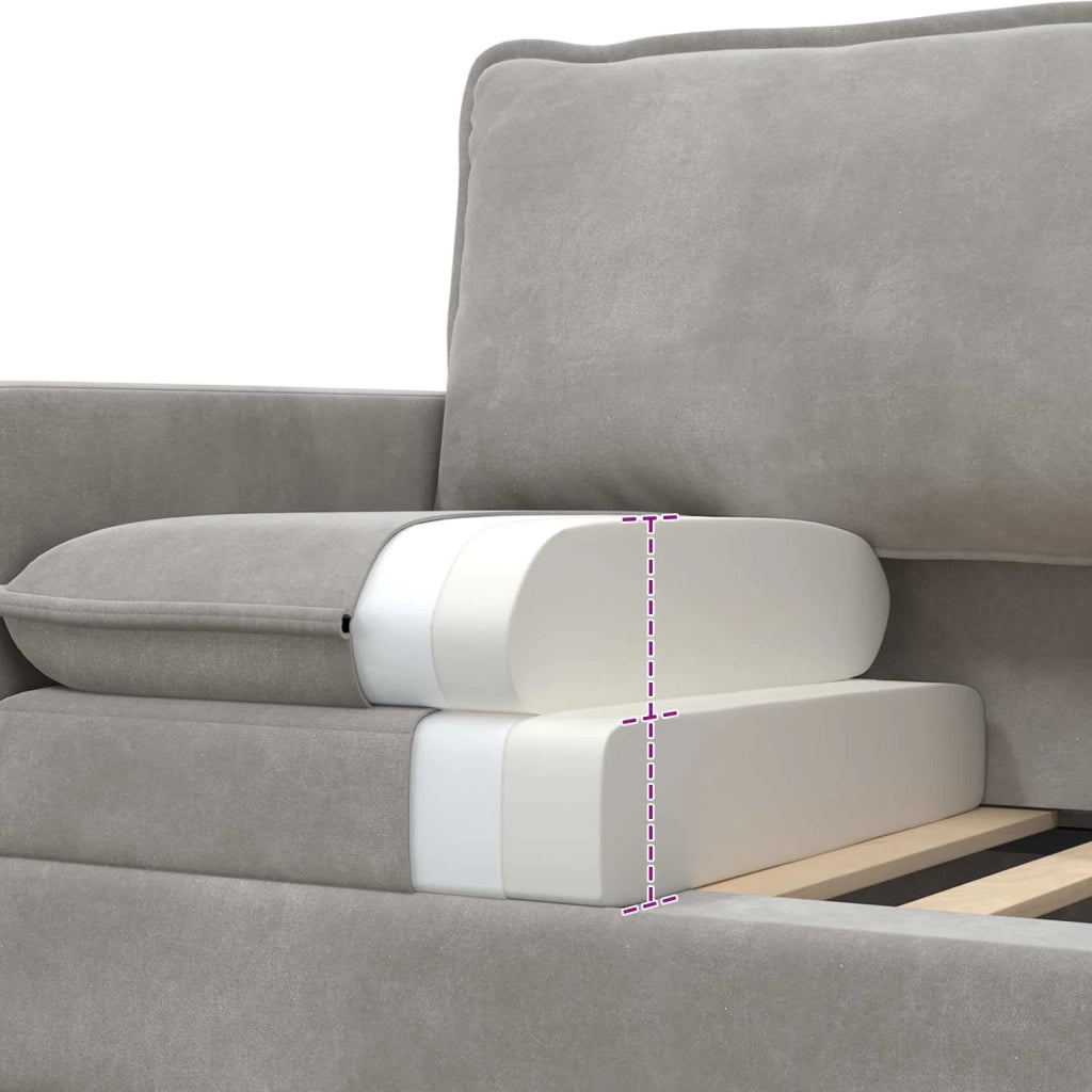 Set di divani 2 pcs Grigio Chiaro Velluto 3417025