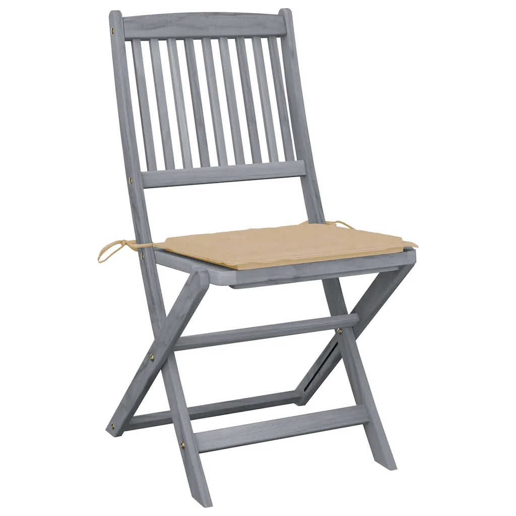 Sedie da Giardino Pieghevoli 6pz con Cuscini in Massello Acacia 3065437