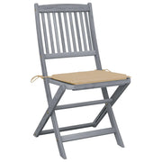 Sedie da Giardino Pieghevoli 6pz con Cuscini in Massello Acacia 3065437