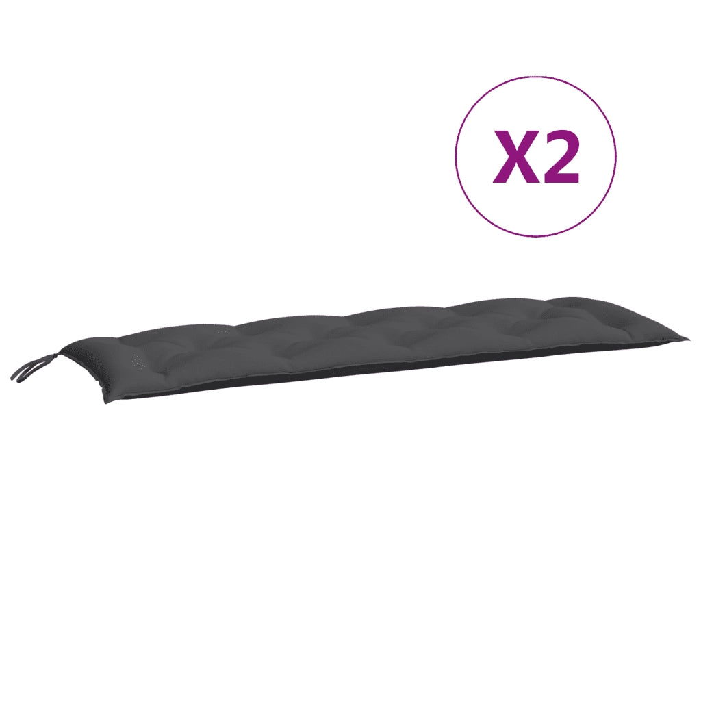 Cuscini Panca Giardino 2 pz-Set di 2 Cuscini per panchina da esterno Antracite 150x50x7cm Tessuto Oxford 130242