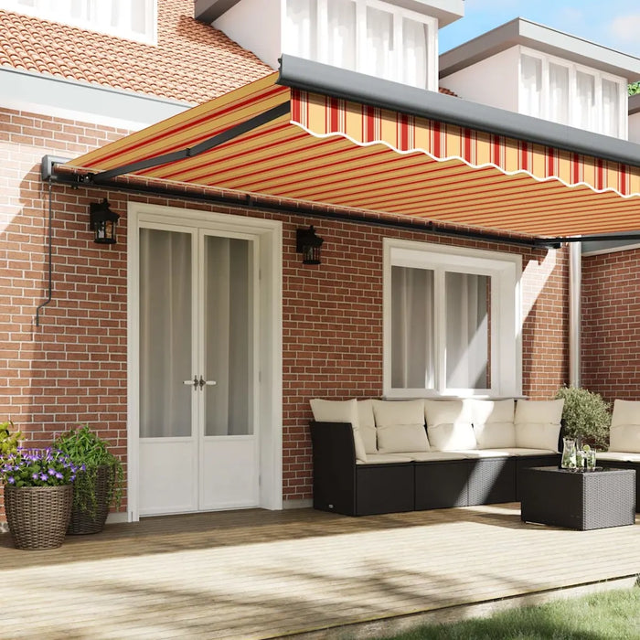 Tenda Sole Retrattile Gialla e Bianca 4x3 m Tessuto e Alluminio 3154558