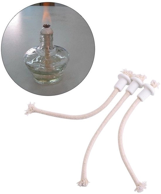 Set di Linti Ceramici da 7 pezzi - Linti per Creare Candelabri - Supporto Ceramico - Candelabro ad Olio - 6 mm di Diametro - Bianco - Linti per Candelabri