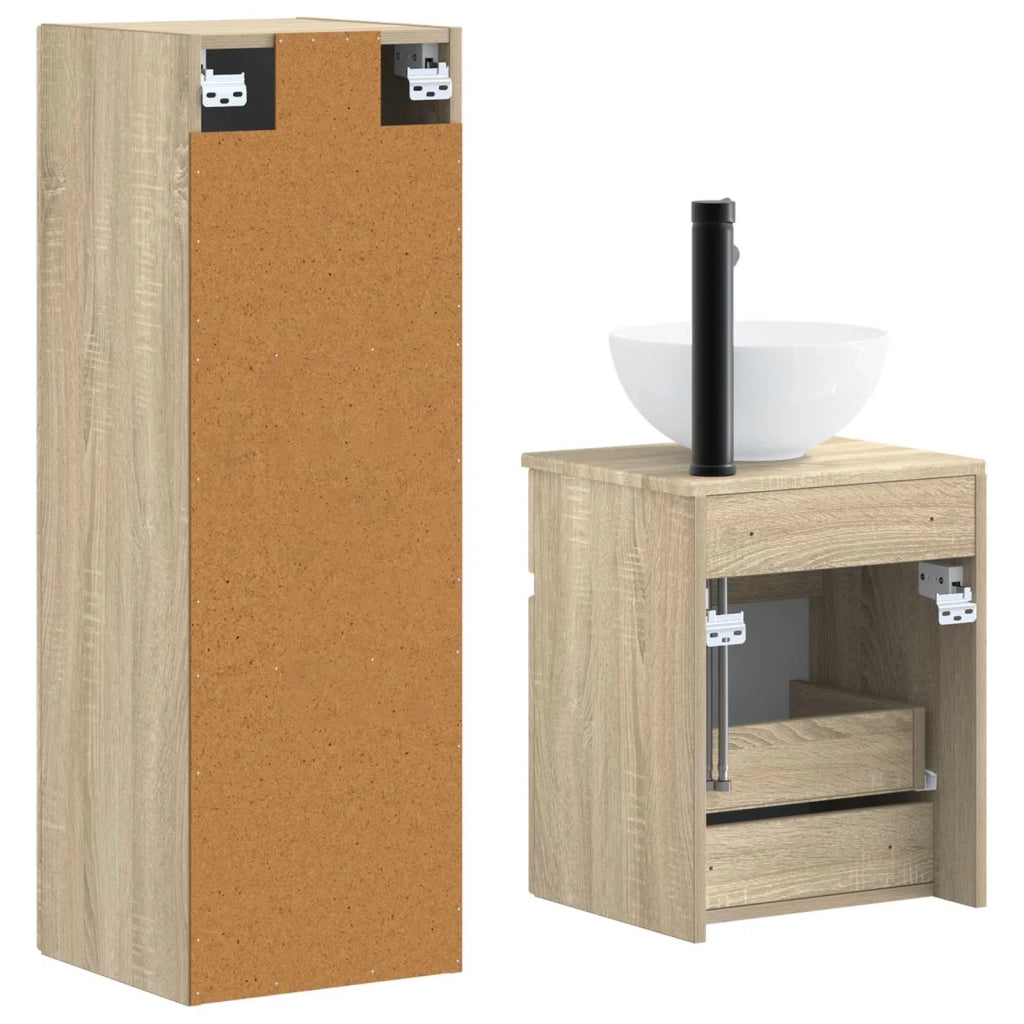 Set di mobili per il bagno 2 pz Rovere Sonoma 3406135