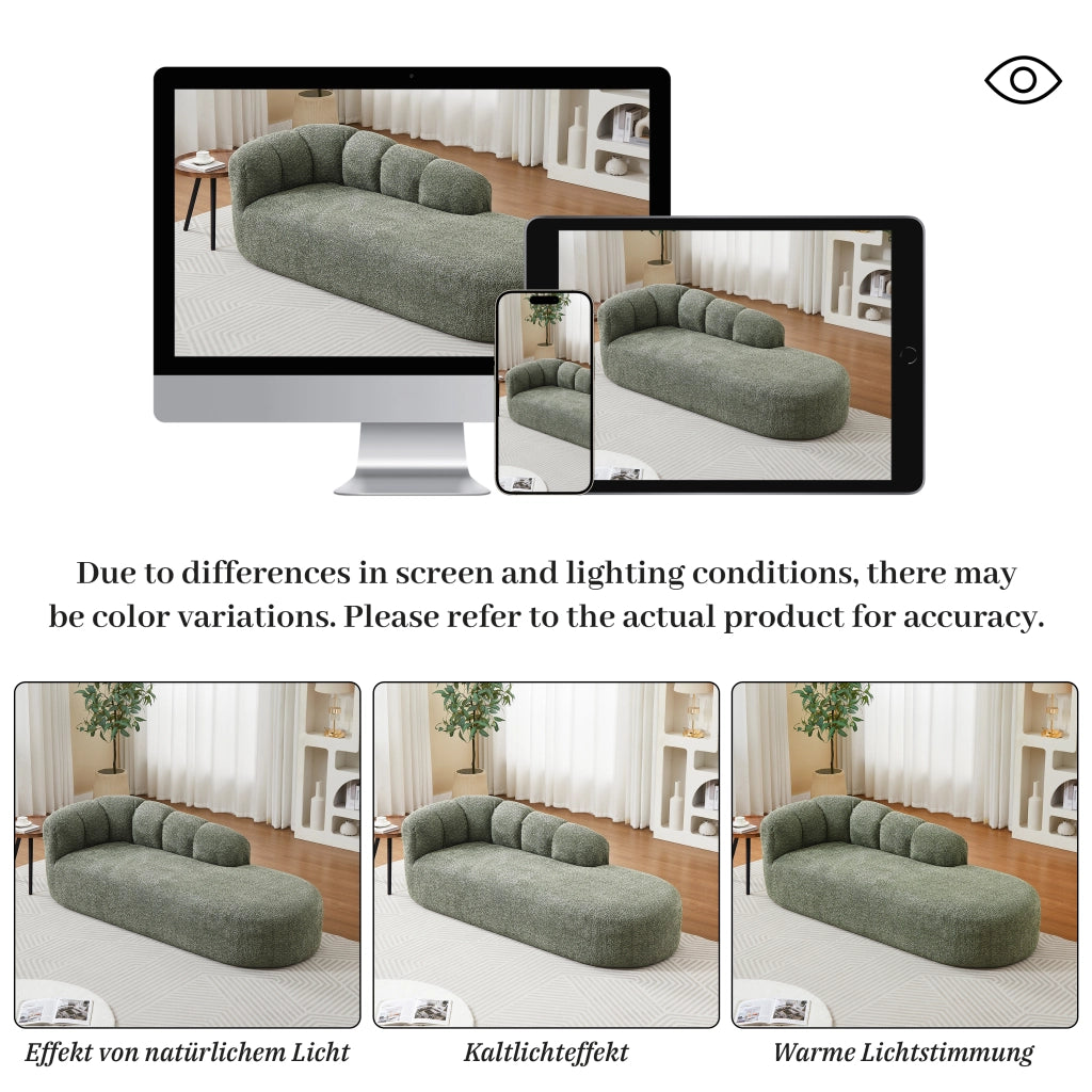 DIVANO Chaise longue curva 100x35x35 cm Chenille verde