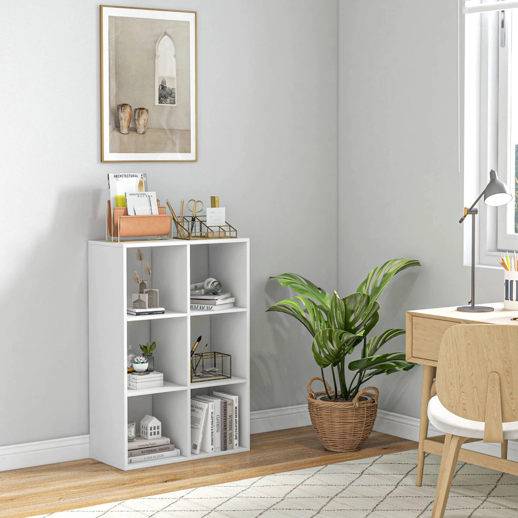Libreria a Cubi con Ripiani ¨C Zephmum ¨C Legno Bianco 61.5x29.5x91.5 cm