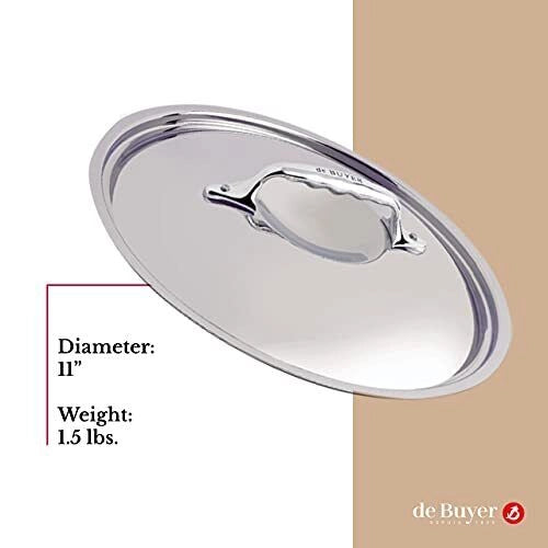 De Buyer 3709.28 Affinity Coperchio in Acciaio INOX 28 cm adatto per induzione lavabile in lavastoviglie colore Acciaio INOX