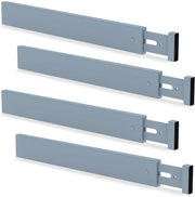 Set di 4 divisori di cassetto regolabili in bambù (44-55 x 1,5 x 5,7 cm, grigio), divisori di cassetto per cucina, organizzatore di cassetto per cucina