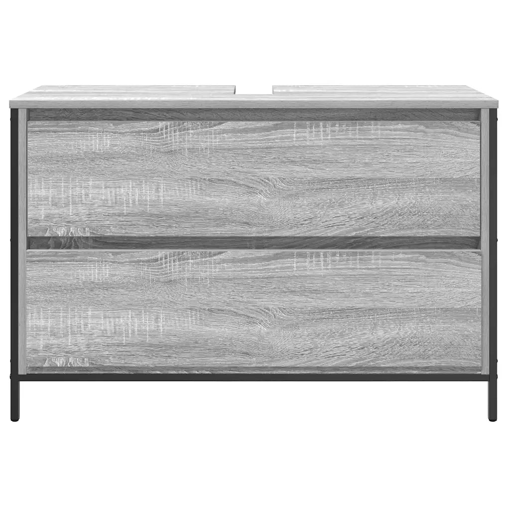 Mobile Lavabo da Bagno con Cassetti Grigio Sonoma 90x34,5x60 cm