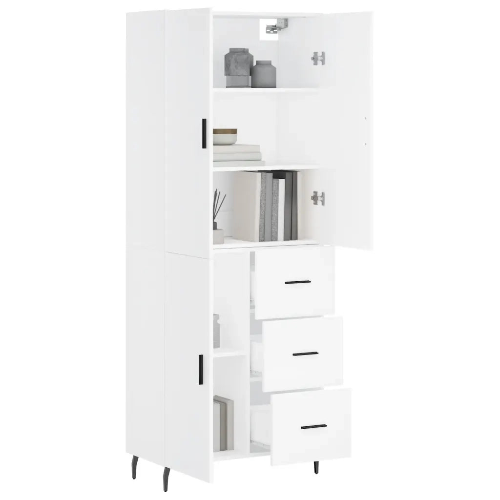 Credenza | Madia | Buffet da pranzo | Armadio da pranzo Bianca 69,5x34x180 cm in Legno Multistrato