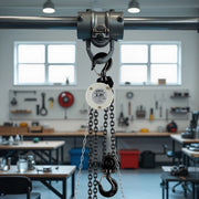 Mini paranco a catena manuale VSK-2, capacità di carico 2 t, altezza di sollevamento 3 m, per sollevare e abbassare carichi pesanti in officine, magazzini e cantieri, per impieghi gravosi
