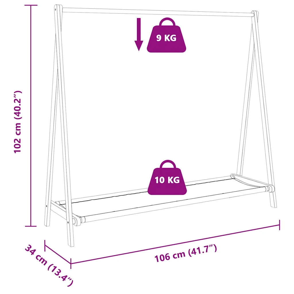 Appendiabiti con Ripiani 106x34x102 cm in Bamb¨´ CFW7327536