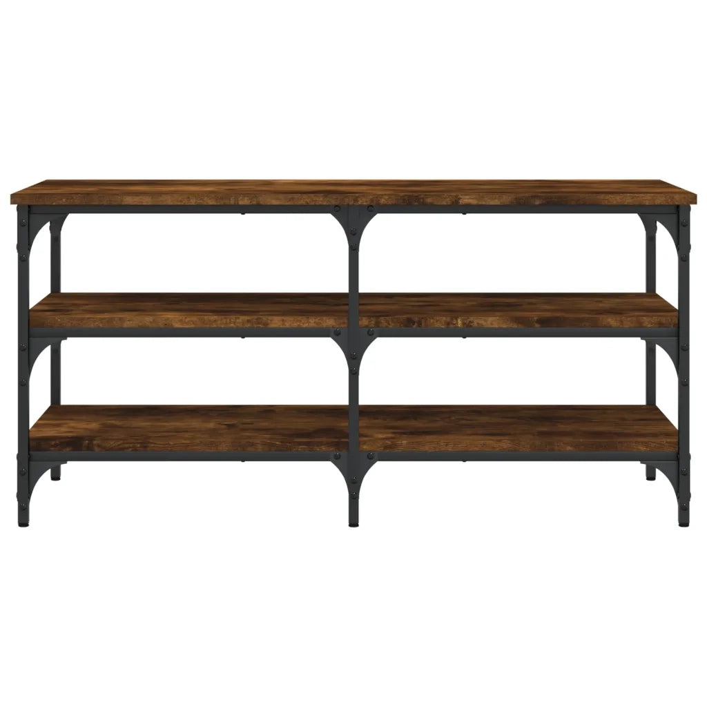 Panca Porta Scarpe-Sgabello-Panca Scarpiera Rovere Fumo 100x38,5x49cm Legno Multistrato