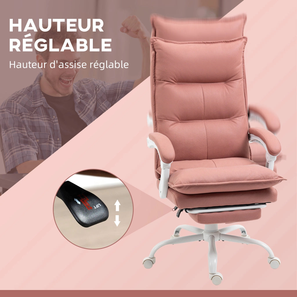 Poltrona massaggiante e riscaldante da ufficio ¨C zephmum ¨C rosa 66x74x121,5 cm