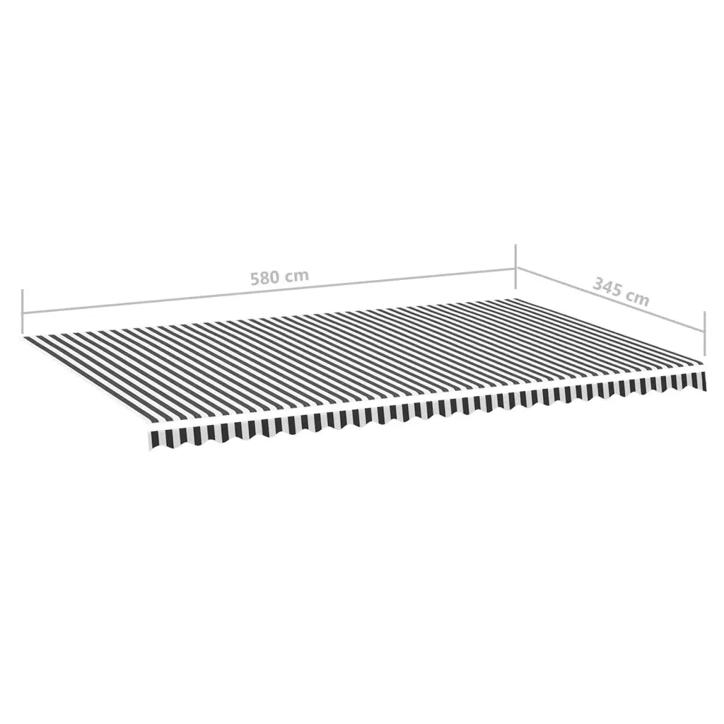 Tessuto di Ricambio per Tenda da Sole-Ricambio telo per tenda da sole Antracite e Bianco 6x3,5m