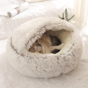 Letto per gatti morbido - grotta capuchon con piumino soffice - cuscino per animali da interni - caldo e sicuro per inverno - anti-slip - lavabile - per gatti e cuccioli - 60 cm