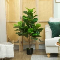 Fico Violino Artificiale 110cm Pianta Finta, Pianta Artificiale in Vaso, Regalo di Decorazione