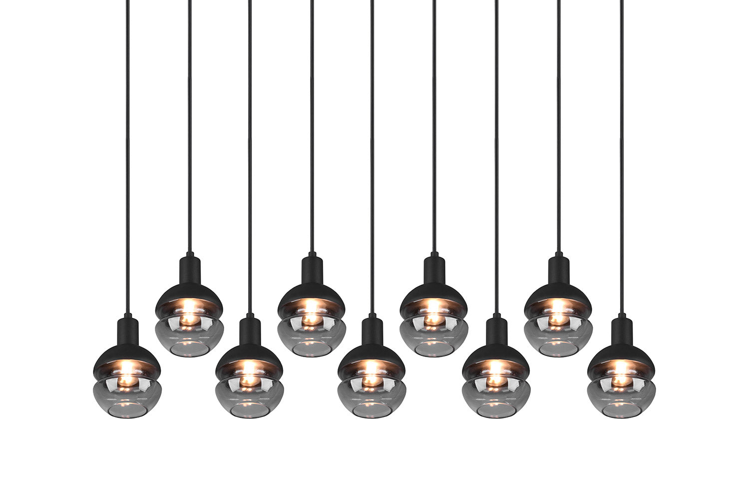 Lampada a Sospensione da Interno Attacco E14 in Metallo Nero e Oro