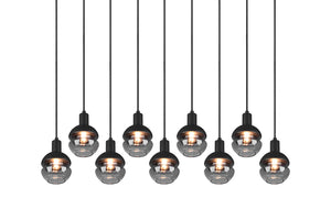 Lampada a Sospensione da Interno Attacco E14 in Metallo Nero e Oro