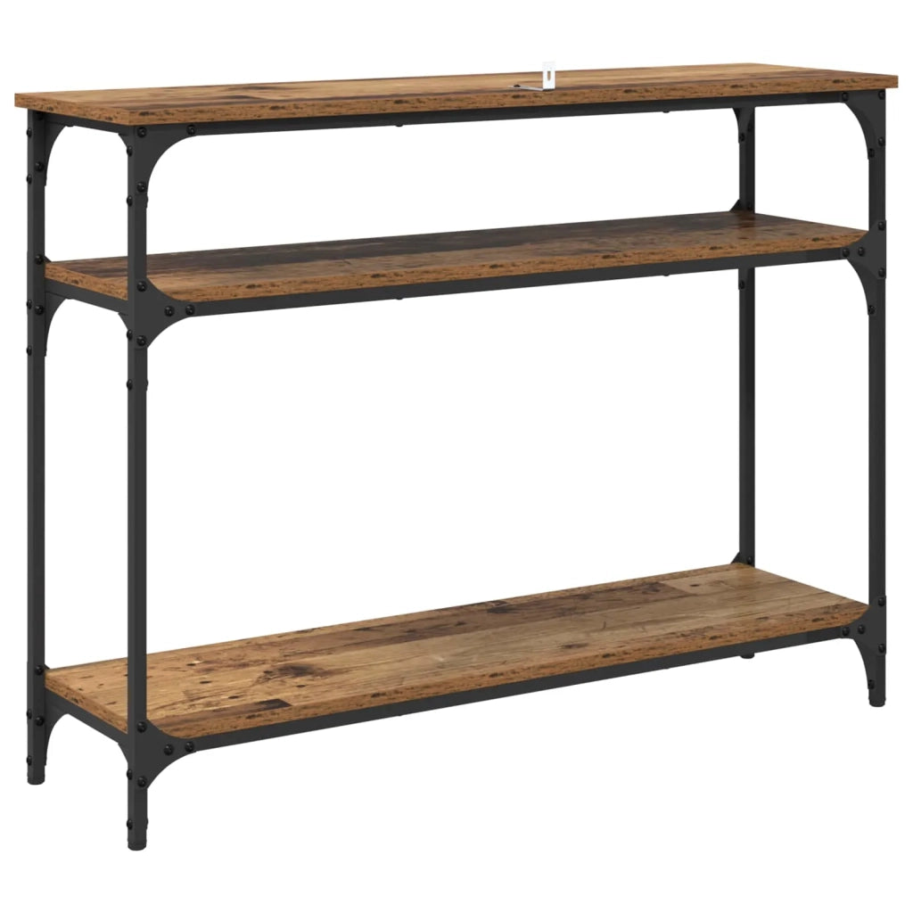 Tavolo consolle con lo scaffale Legno vecchio 100 x 29 x 75 cm