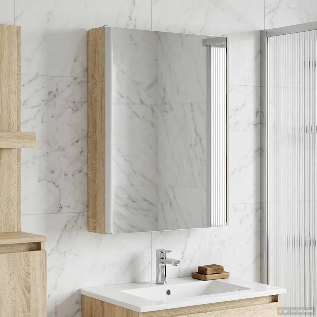 Mobiletto per specchio da bagno Rovere Sonoma
