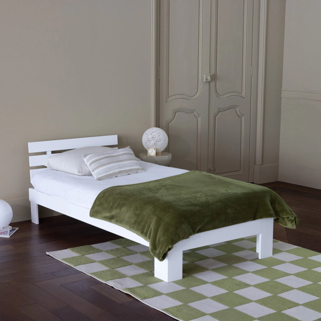 Letto in legno con testiera 90x190cm bianco FINN