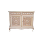 Credenza classica 2 porte 2 cassetti legno grezzo  l.111 p.44 h.91 - Mobili 2G