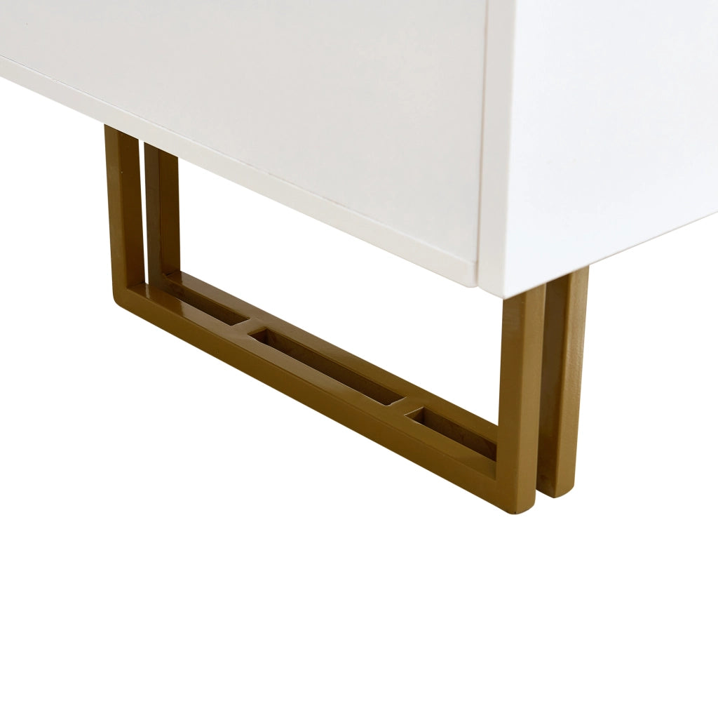 Sideboard moderno con 6 cassetti; 120x40x75 cm; bianco in MDF