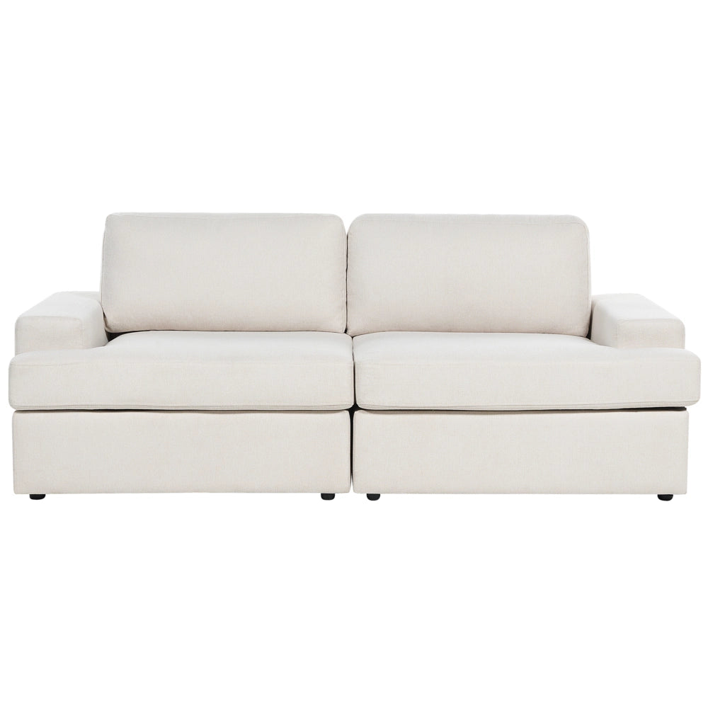 Set da salotto a 5 posti imbottito in tessuto poliestere con poltrona schienale imbottito Beige Chiaro divano classico per il soggiorno