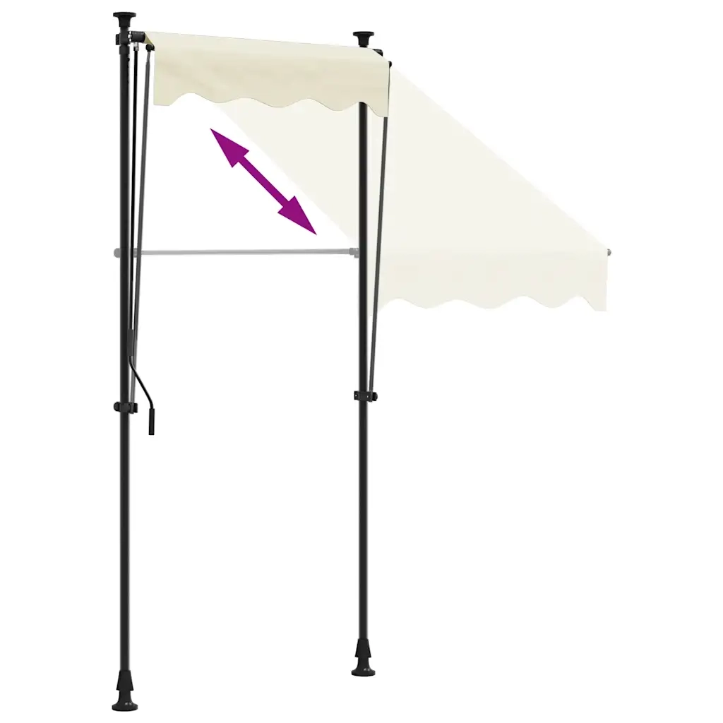 Tenda da Sole Retrattile Crema 150x150 cm in Tessuto e Acciaio