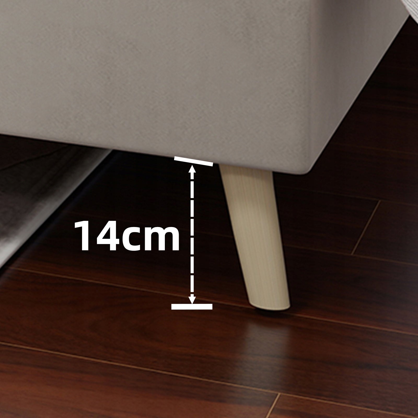 Letto singolo 90x200 - Xylo - Beige velluto olandese